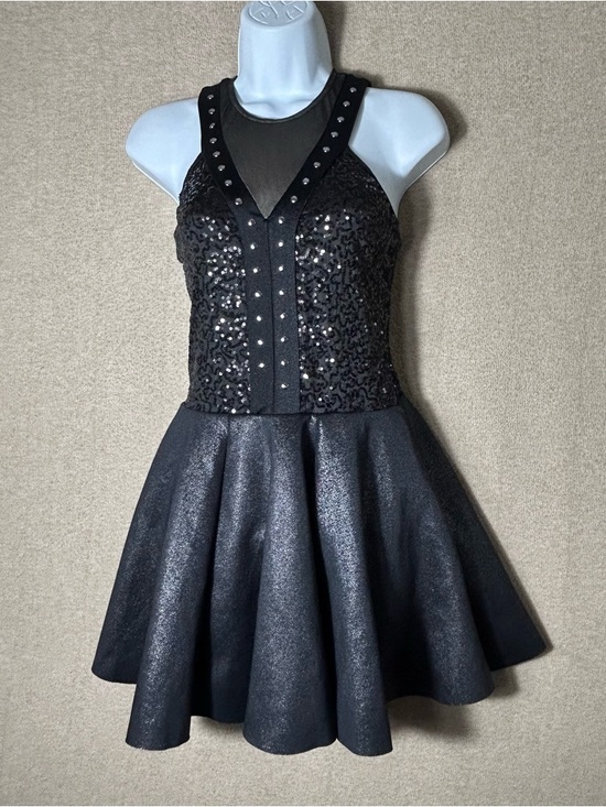 Weissman Dresses & Skirts - Weissman Dance Dress Costume SA Small Adult Black Studded Sequins Skater Musical